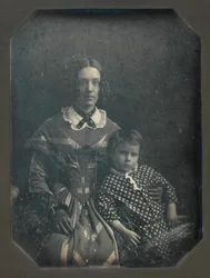 Elizabeth Bakewell James ja hänen poikansa Frank B. James, n. 1846.