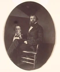 John R. Johnston maalauksen kanssa, 1850-luvun lopulla.