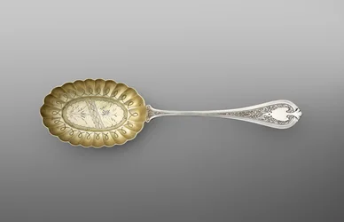 Lusikka, n. 1870 (hopeaa kullauksella)