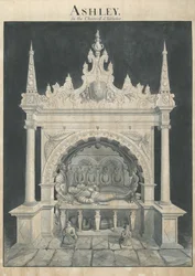 Ashley Church - Ashley Tomb : kynä- ja pesupiirustus, nd [?1800-luku] (piirustus)