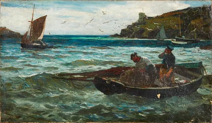 Fisherfolk (öljy kankaalle)