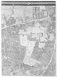 Moorfieldsin ja Hoxtonin kartta, Lontoo, 1746