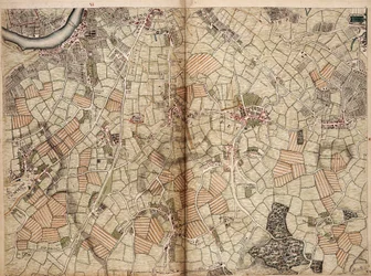 Vauxhallin, Claphamin, Peckhamin ja Dulwichin kartta