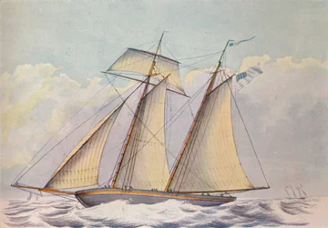 Amerikkalainen Topsail-kuunari, 1825