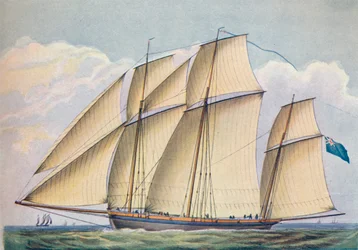 Aseistettu Lugger Close Vedelly with All Sail Set, 1825
