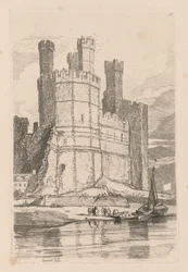 Tutkimuskirja: Plate 28, Caernarvon Castle, N. Wales