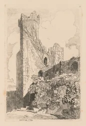 Liber Studiorum: Plate 32, Caernarvonin linna, N. Wales, 1838