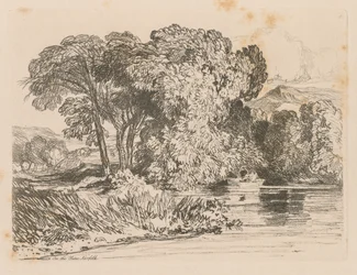 Liber Studiorum: Levy 4, Näkymä Yarelle, Norfolk, 1838.