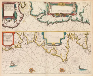 Englantilaisen luotsin ensimmäinen kirja: kuvaus pohjoisesta merenkulusta, n. 1671 (paperi).