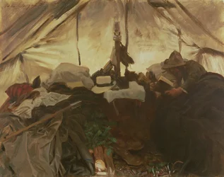 Teltan sisällä Kanadan kalliovuorilla, 1916