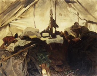 Teltan sisällä Kanadan kalliovuorilla, 1916