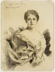 Neiti Susan Strong, 1800-luvun lopun ja 1900-luvun alun välillä (hiili kermapaperilla)