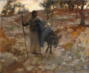 Lento Egyptiin, n. 1877-1879 (öljy kankaalle)