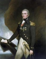 Muotokuva kapteeni Sir Edward Berrystä (1768-1831), joka palveli Horatio Nelsonin (1758-1805) alaisuudessa Aboukirin taistelussa (tai Niilin taistelussa) vuonna 1798 ja Trafalgarin taistelussa vuonna 1805.