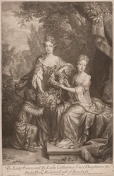 Lady Francesin ja lady Catherine Jonesin tyttäret oikealle, kunnianarvoisa Richard Earl of Ranleagh