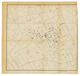 Kartta teoksesta "Koleran kommunikaatiotavasta", 1855
