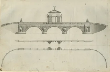 Chillington Park - Ehdotettu silta: seepiapiirros, nd [1789] (painettu)