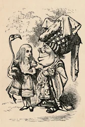 Liisa kantamassa haikaraa ja puhumassa herttuattaren kanssa, 1889