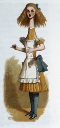 Liisa elokuvassa "Liisa ihmemaassa", kirjoittanut Lewis Carroll, ill. Tenniel