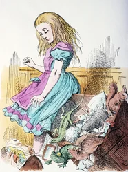 Alice eläinten ympäröimänä