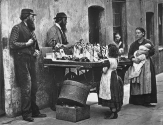 J. Thomsonin ja Adolphe Smithin Fancy-Wearin jälleenmyyjät "Street Life in London"