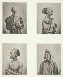 Neljä päätä, työväenluokan tyypit, c. 1868.