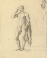 Figura masculina nua (clàssica) que mostra el lateral esquerre (?).