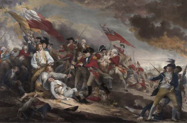 Kenraali Warrenin kuolema Bunker Hillin taistelussa, 17. kesäkuuta 1775, pub. 1786