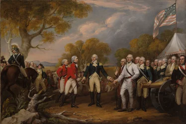 Kenraali Burgoynen antautuminen Saratogassa, 16. lokakuuta 1777