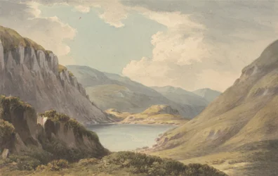 Llyn Geirionedd ei kaukana Trefriewistä, Conway-joella, Carnarvonshiressä