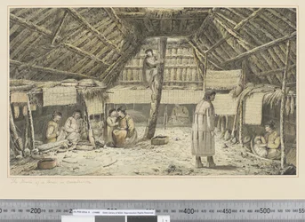F.34 Talon sisäpuoli Oonalashkassa, n. 1773-84 (akvarelli)
