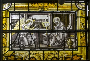 Oxford, Trinity College, James Powell & Sons, John William Brown (1842-1928), Annunciation, 1885