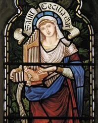 Pyhän Cecilian kappelin Lady Chapel -ikkuna, noin 1885 (lasimaalauksia).
