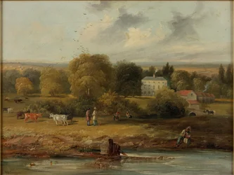 Maisema maalaistalon kanssa, 1838