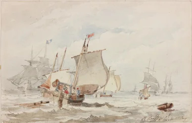 Off Hartlepool (kynä ja akvarelli paperille)