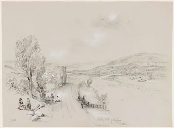 Ridley Hall, Bardon Mill, 1837 (eaa ja kynä paperilla)
