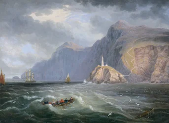 South Stack Rock (öljy kankaalle)