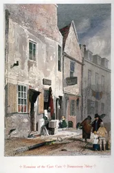 Näkymä St Saviourin luostarin itäportin jäänteistä, Bermondsey, Lontoo, 1851