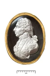 Admiral Lord Nelsonin kultasormus, n. 1820 (kulta ja sulfidi)