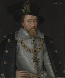 Englannin kuningas Jaakko I ja Skotlannin kuningas VI (1566-1625).