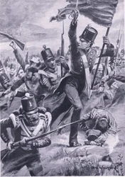 Light-divisioonan eteneminen Almassa, 20. syyskuuta 1854, kuva julkaisusta "British Battles on Land and Sea"