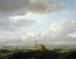 Luxborough-keittiön miehistö pelastusveneessä. John Cleveleyn (1712-1777) öljymaalaus, noin 1727.