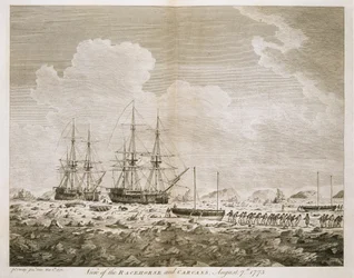 Näkymä "kilpahevosesta" ja "ruhosta", 7. elokuuta 1773, "Hänen Majesteetin komennon 1773 matkasta pohjoisnavalle", julkaistu 1774