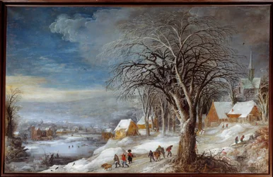 Talvimaisema. Josse II Momperin (1564-1635) maalaus Ec. Flam.