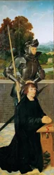 Varhainen hollantilainen taide : Saint George ja Donor (siipialttari, vasen paneeli) par Cleve, Joos van (n. 1485-1540), n. 1530. Öljy puulle, 94,5x30. Taidehistoriallinen museo, Vienne