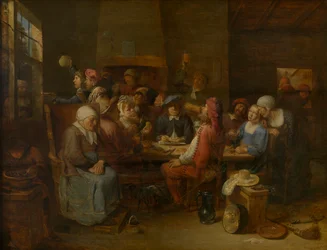 Flanderin taverna (öljy paneelissa)