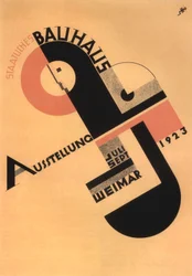 Bauhaus-näyttelyn mainonta Weimarissa