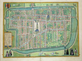 Delftin kartta, Georg Braunin (1541-1622) ja Frans Hogenbergin (1535-90) Civitates Orbis Terrarum -julkaisusta c.1572-1617