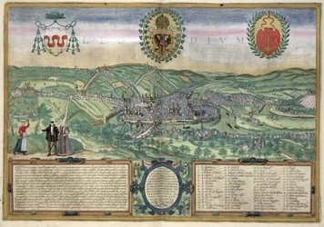 Liegen kartta, Georg Braunin (1541-1622) ja Frans Hogenburgin (1535-90) julkaisusta "Maailman kaupungit", n. 1572