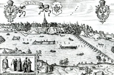 Varsovan kartta, Georg Braunin (1541-1622) ja Frans Hogenbergin (1535-90) Civitates Orbis Terrarumista c.1572-1617